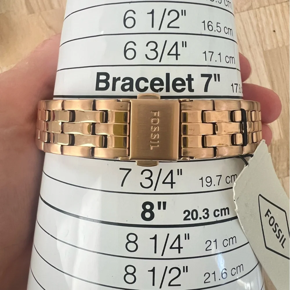 Fossil ladies rose gold tone sporty fashion watch NEW BATTERY